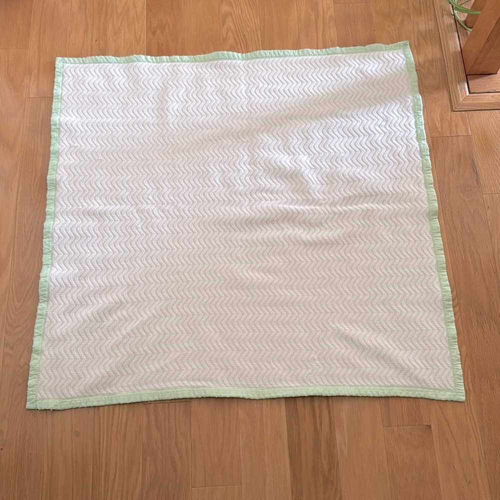 Small White Square Chevron Baby Blanket